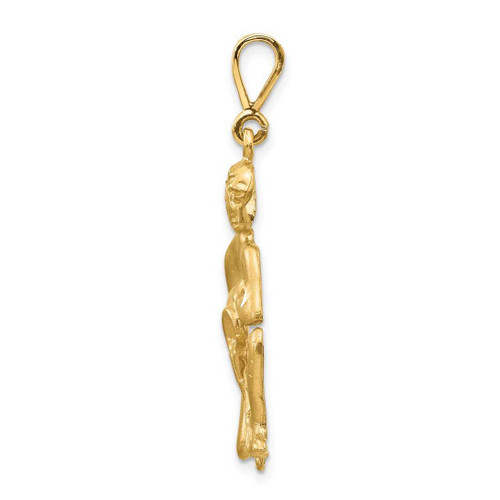 Image of 10K Yellow Gold Satin Aquarius Zodiac Pendant