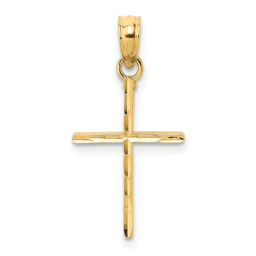 Image of 10k Yellow Gold Shiny-Cut & Polished Cross Pendant
