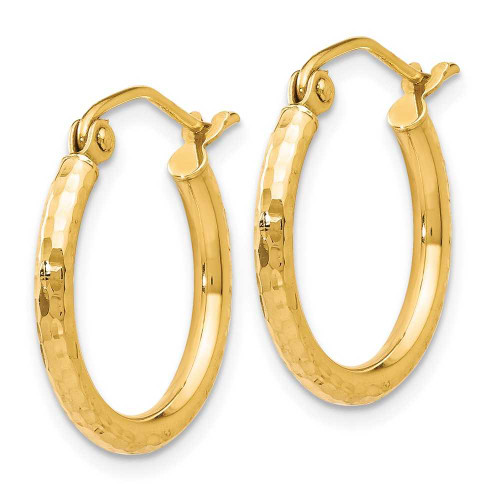Image of 17mm 10k Yellow Gold Shiny-Cut Hinged Hoop Earrings 10LE119