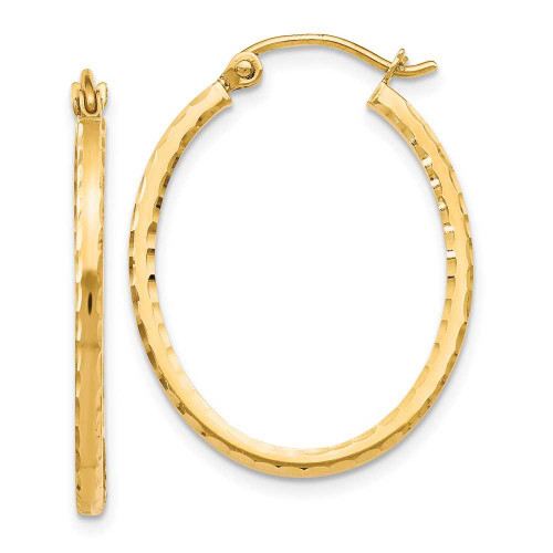 Image of 27mm 10k Yellow Gold Shiny-Cut Hinged Hoop Earrings TB21