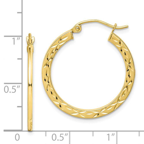 Image of 26mm 10k Yellow Gold Shiny-Cut Hollow Hoop Earrings