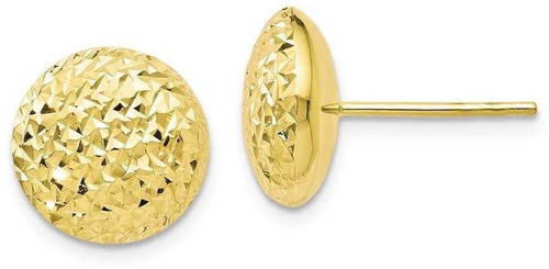 Image of 11mm 10k Yellow Gold Shiny-Cut Stud Post Earrings