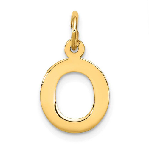 Image of 10K Yellow Gold Small Block Initial O Charm