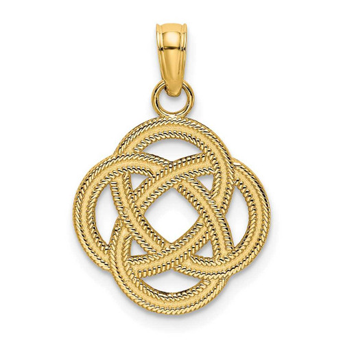 Image of 10K Yellow Gold Small Celtic Eternity Knot Circle Pendant