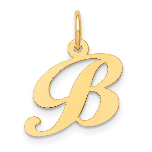 Image of 10K Yellow Gold Small Fancy Script Initial B Charm