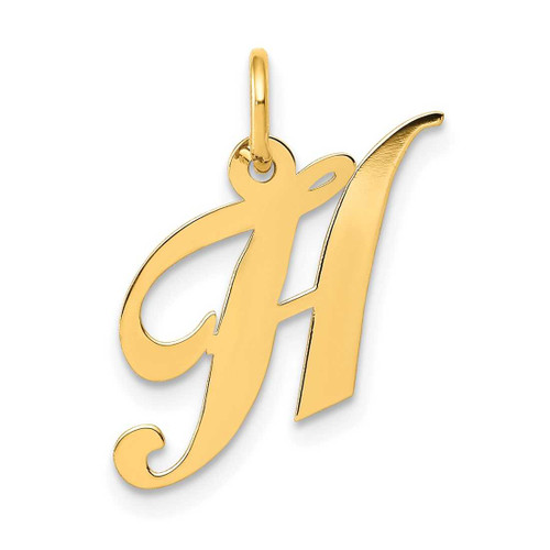 Image of 10K Yellow Gold Small Fancy Script Initial H Charm