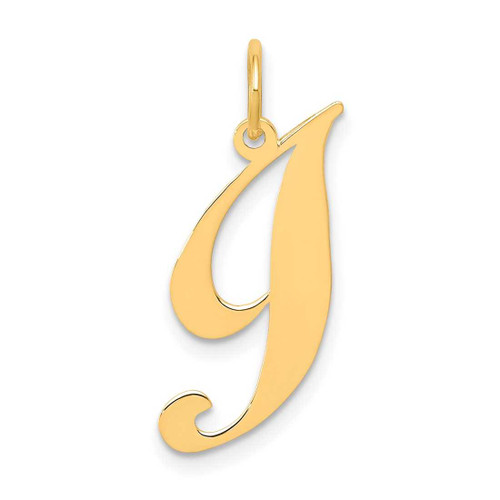 Image of 10K Yellow Gold Small Fancy Script Initial I Charm