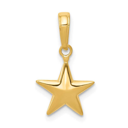 Image of 10K Yellow Gold Small Polished 3-D Star Pendant
