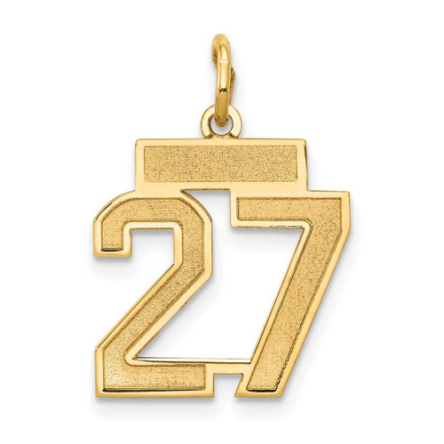Image of 10K Yellow Gold Small Satin Number 27 Charm
