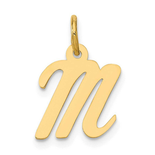 Image of 10K Yellow Gold Small Script Initial M Charm