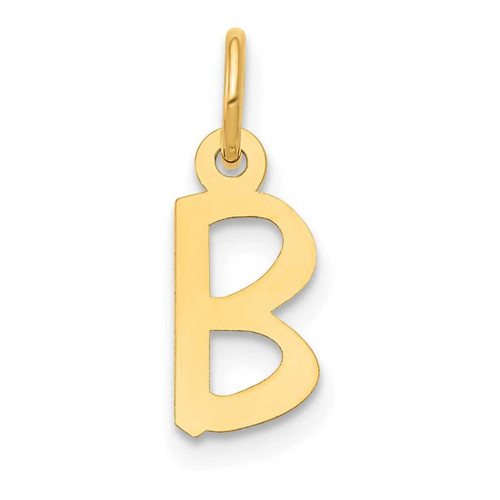 Image of 10K Yellow Gold Small Slanted Block Initial B Charm