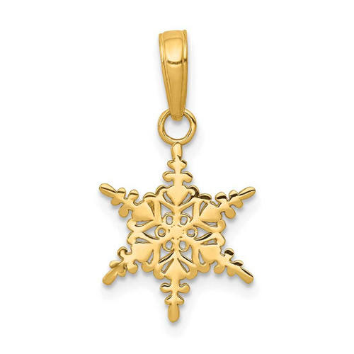 Image of 10K Yellow Gold Small Snowflake Pendant