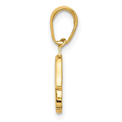 Image of 10k Yellow Gold Small Solid Hamsa Pendant