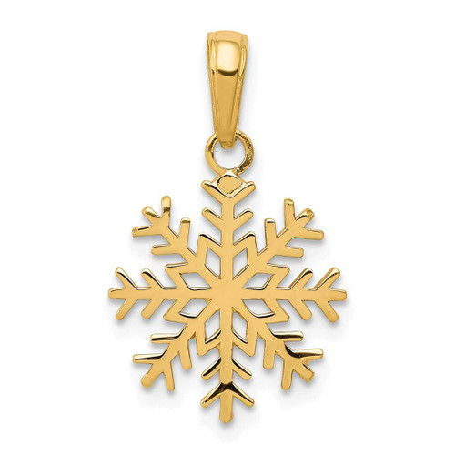 Image of 10K Yellow Gold Snowflake Pendant 10C3062
