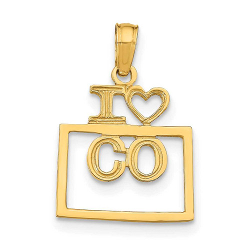 Image of 10k Yellow Gold Solid Colorado State Pendant