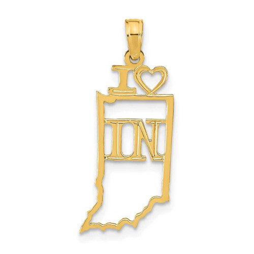 Image of 10k Yellow Gold Solid Indiana State Pendant