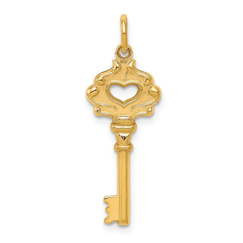 Image of 10K Yellow Gold Solid Key Charm 10C418