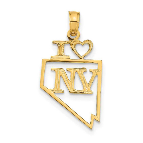 Image of 10k Yellow Gold Solid Nevada State Pendant