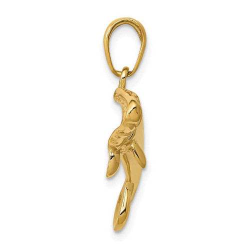 Image of 10k Yellow Gold Solid Polished Manatee Pendant