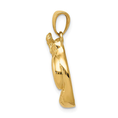 Image of 10K Yellow Gold Solid Polished Open-Backed Boxing Gloves Pendant