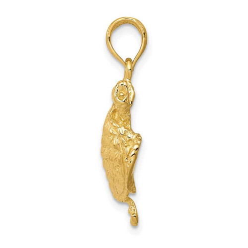 Image of 10k Yellow Gold Solid Polished Open-Backed Turtle Pendant