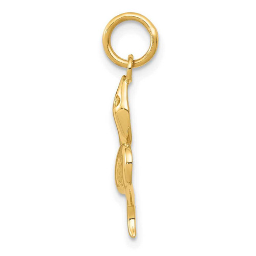 Image of 10K Yellow Gold Solid Polished Snake Charm
