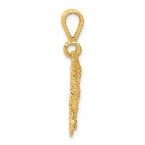 Image of 10K Yellow Gold Solid Polished Spread Eagle Pendant
