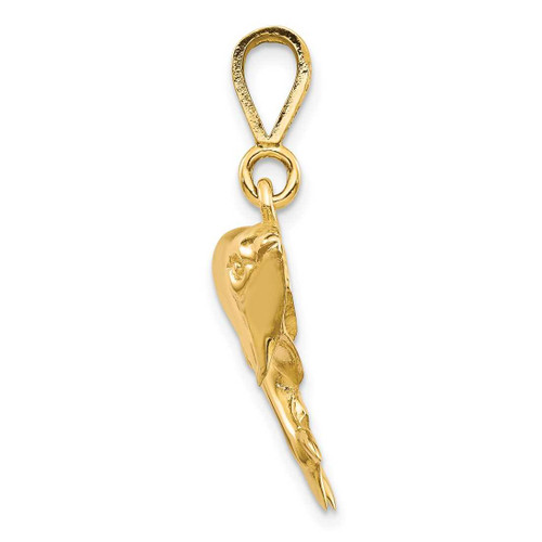 Image of 10K Yellow Gold Solid Polished Twin Dolphins Pendant