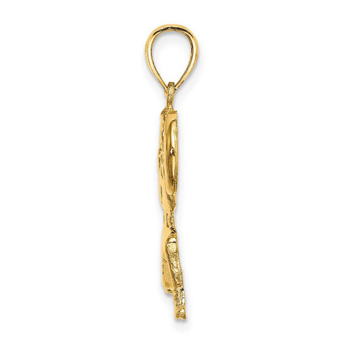 Image of 10K Yellow Gold Solid Polished Weightlifter Pendant