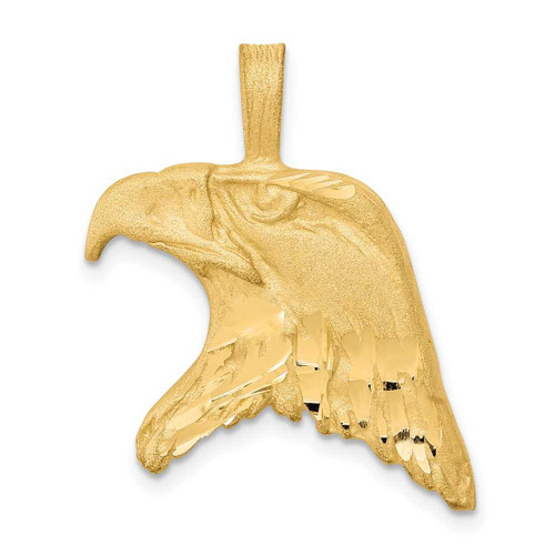 Image of 10K Yellow Gold Solid Shiny-Cut Eagle Head Pendant 10C617