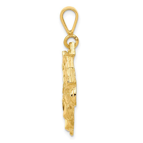 Image of 10K Yellow Gold Solid Shiny-Cut Semi w/ Trailer Charm