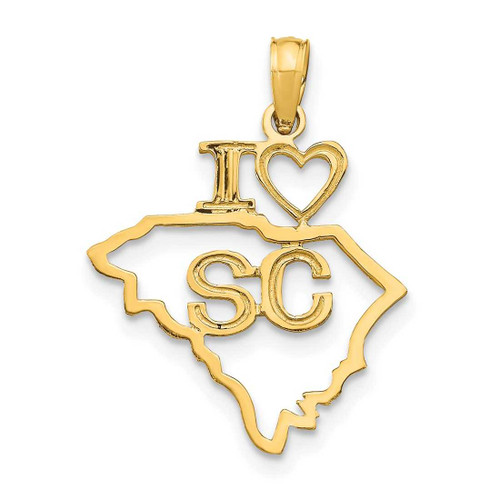 Image of 10k Yellow Gold Solid South Carolina State Pendant