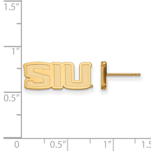 10K Yellow Gold Southern Illinois University X-Small Post Earrings by LogoArt