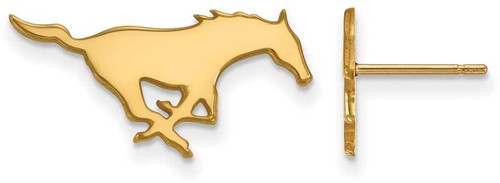Image of 10K Yellow Gold Southern Methodist University Small Post Earrings by LogoArt