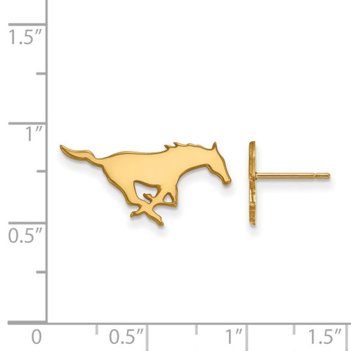 10K Yellow Gold Southern Methodist University Small Post Earrings by LogoArt