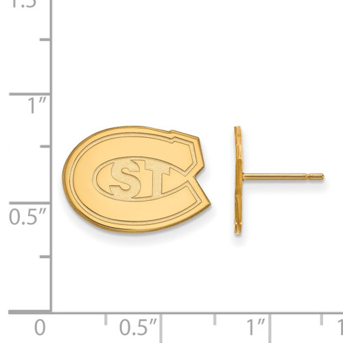 10K Yellow Gold St. Cloud State Small Post Earrings by LogoArt