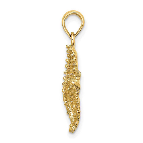 Image of 10k Yellow Gold Starfish w/ Beaded Texture Pendant