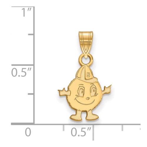 Image of 10K Yellow Gold Syracuse University Small Pendant by LogoArt (1Y023SYU)