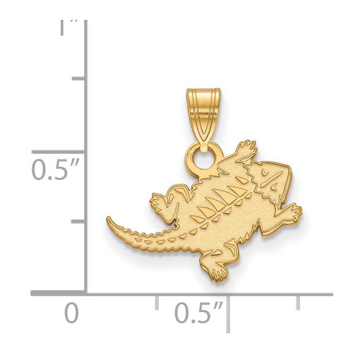 Image of 10K Yellow Gold Texas Christian University Small Pendant by LogoArt (1Y030TCU)