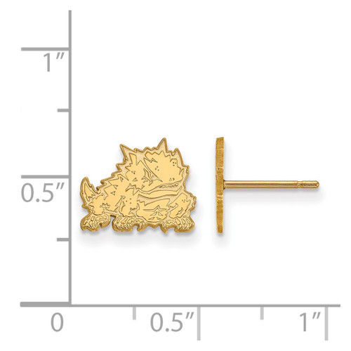 10K Yellow Gold Texas Christian University X-Small Post Earrings by LogoArt