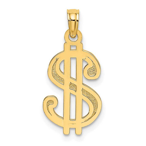 Image of 10k Yellow Gold Textured Dollar Sign Pendant