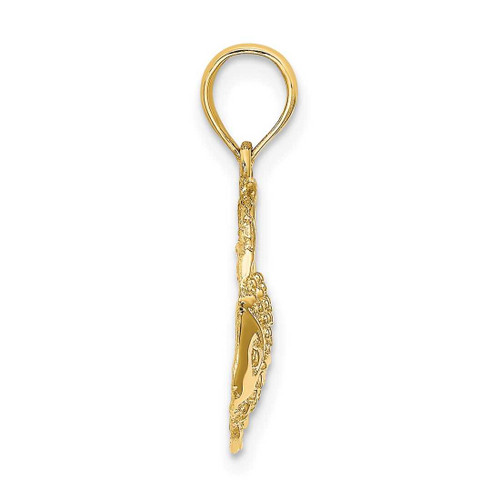 Image of 10k Yellow Gold Textured Fish Pendant