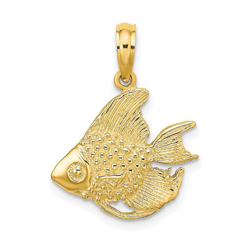 Image of 10k Yellow Gold Textured Fish Pendant