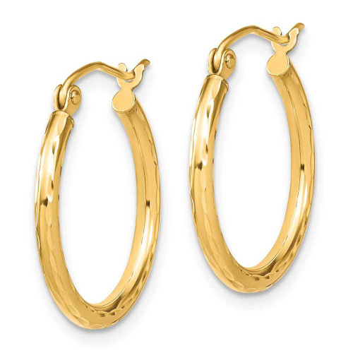 Image of 20mm 10k Yellow Gold Textured Hinged Hoop Earrings 10LE117