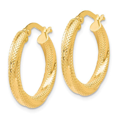 Image of 21mm 10k Yellow Gold Textured Hinged Hoop Earrings TC21