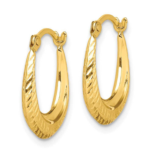 Image of 15mm 10k Yellow Gold Textured Hollow Hoop Earrings