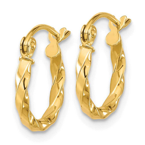 Image of 13.34mm 10k Yellow Gold Twist Polished Hoop Earrings 10TC388