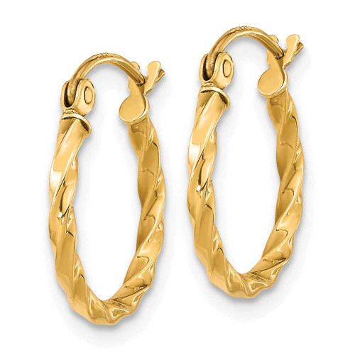 Image of 16.45mm 10k Yellow Gold Twist Polished Hoop Earrings 10TC389