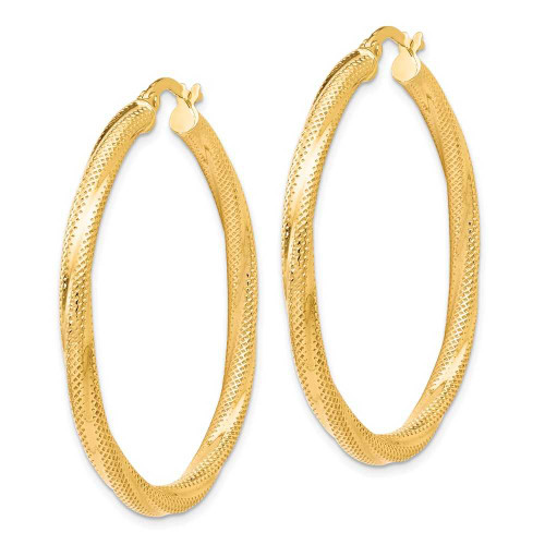 Image of 41mm 10k Yellow Gold Twisted Hinged Hoop Earrings