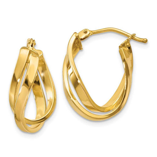 Image of 18.28mm 10k Yellow Gold Twisted Hoop Earrings